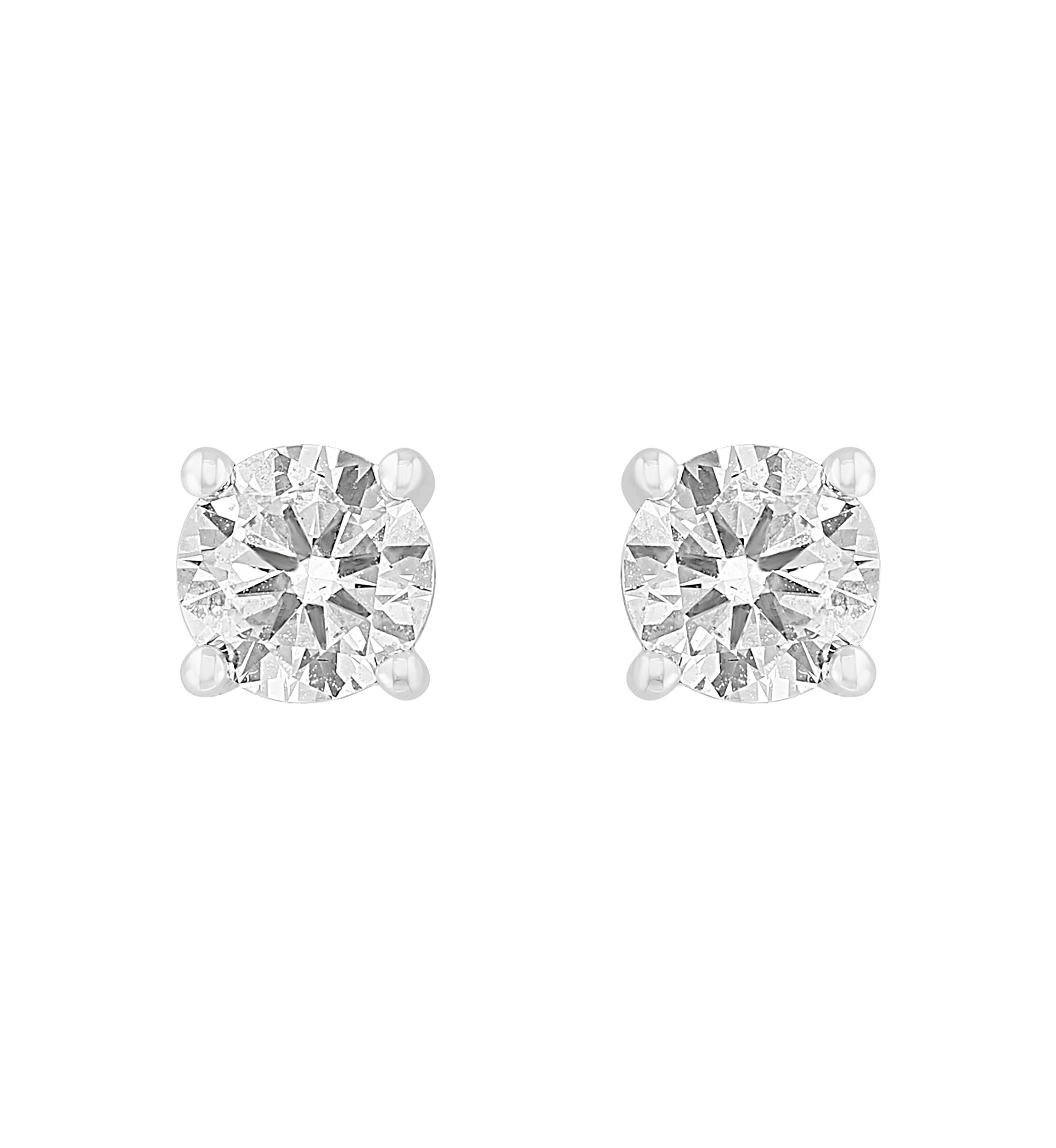 Lab Created 14K White Gold Lab Grown 1 ct. t.w. Diamond Earrings