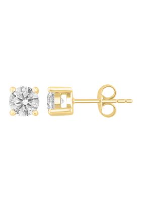 Effy Lab Created 1 Ct. T.w. Lab Grown Diamond Stud Earrings In Yellow Gold