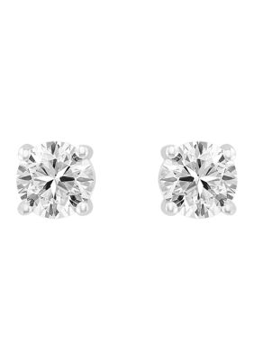 Effy Lab Created 14K White Gold Lab Grown Diamond Earrings (With 3/4 Ct. T.w. Center Size Each)
