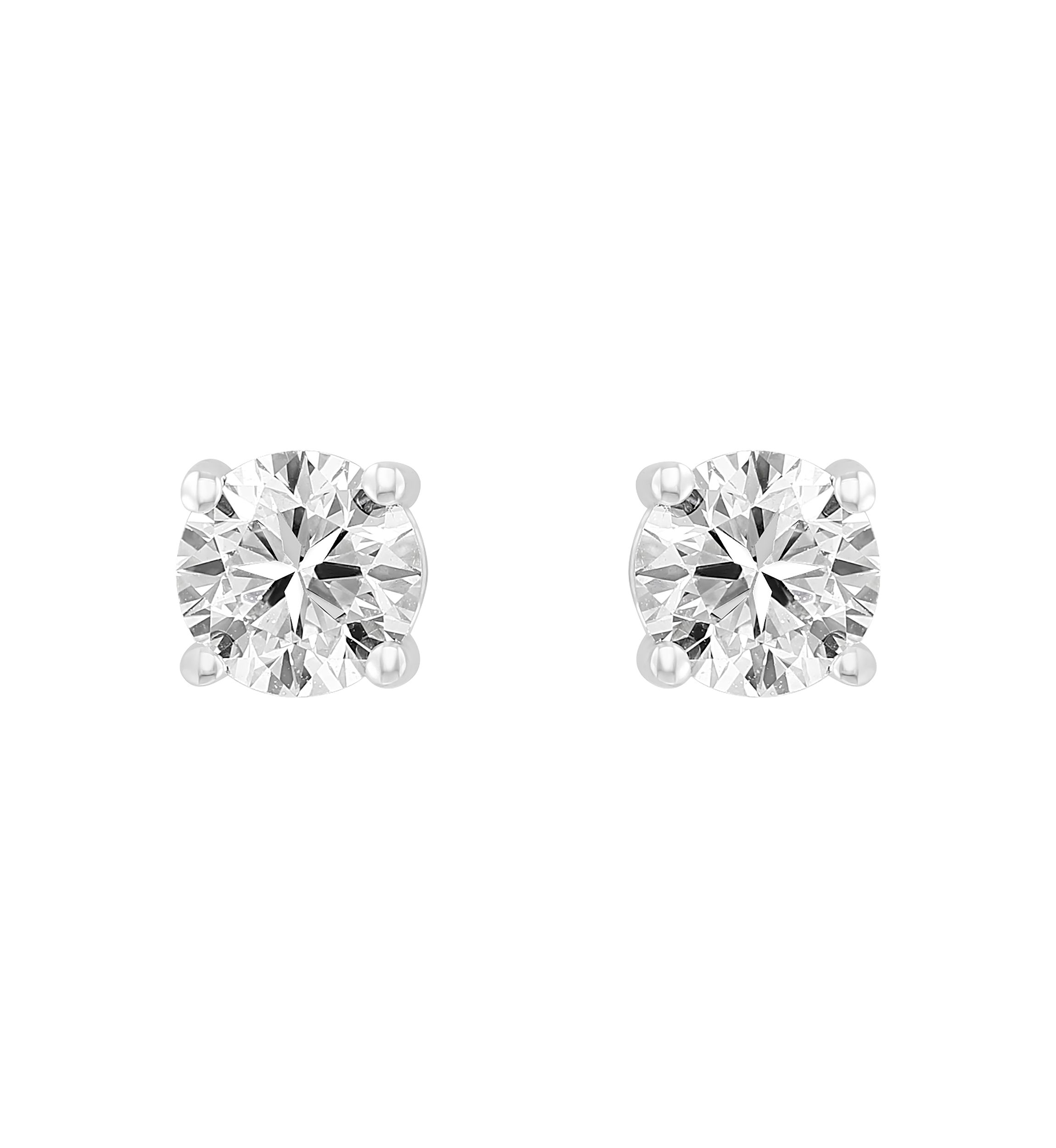 Lab Created 14K White Gold Lab Grown Diamond Earrings (With 3/4 ct. t.w. Center Size Each) 