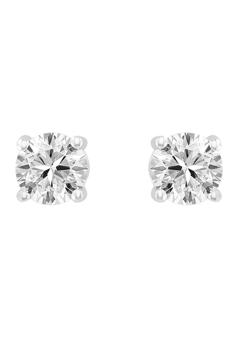 Lab Created 14K White Gold Lab Grown Diamond Earrings (With 3/4 ct. t.w. Center Size Each) 