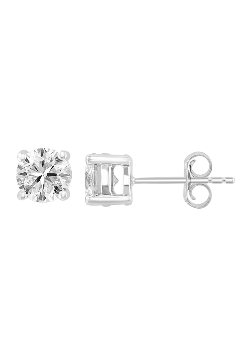 Lab Created 14K White Gold Lab Grown Diamond Earrings (With 3/4 ct. t.w. Center Size Each) 