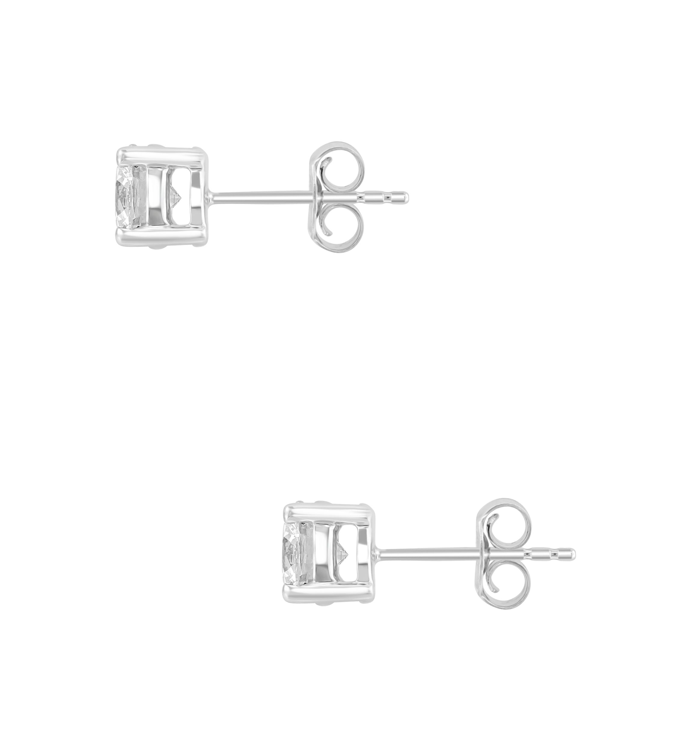 Lab Created 14K White Gold Lab Grown Diamond Earrings (With 3/4 ct. t.w. Center Size Each) 
