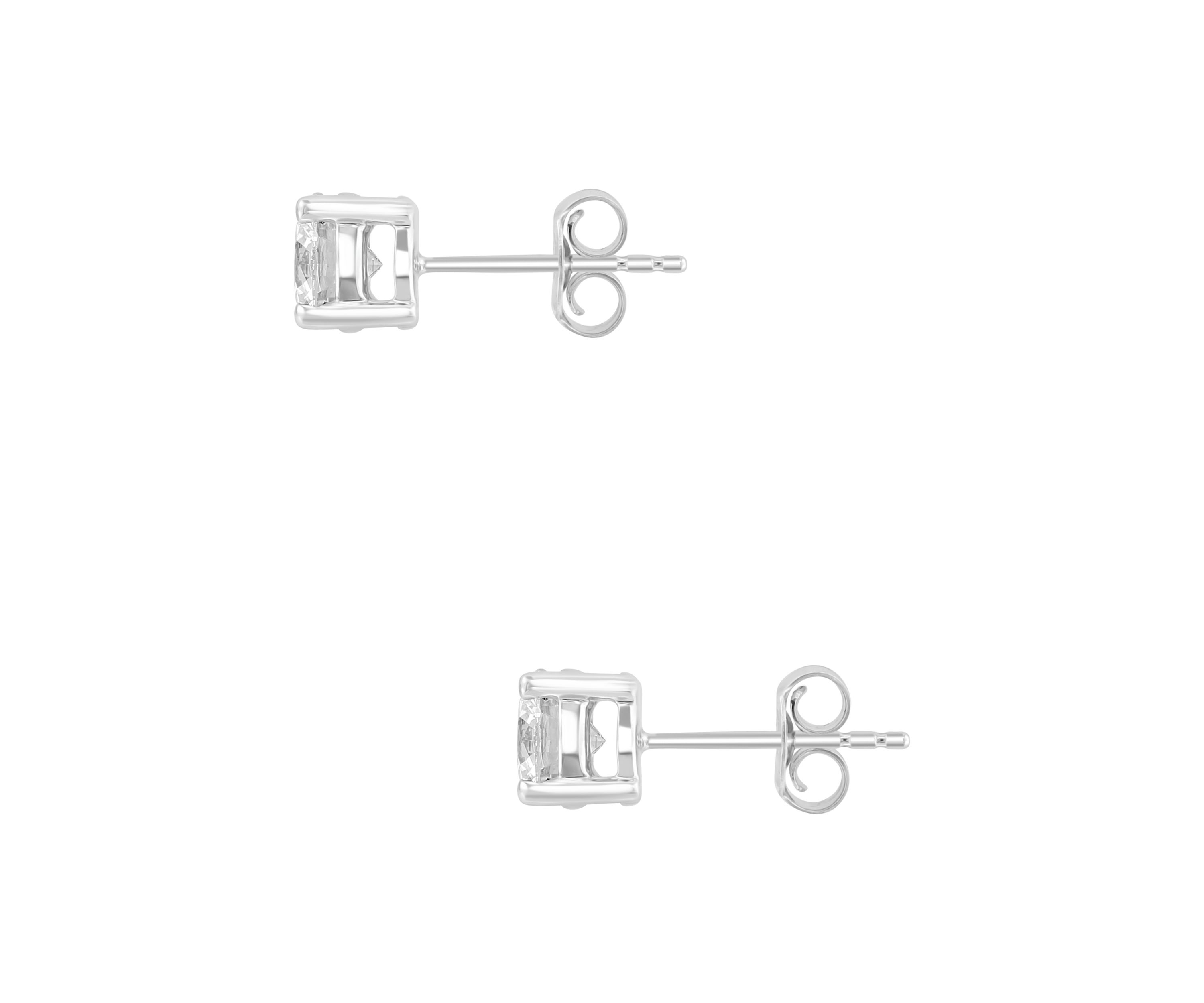 Lab Created 14K White Gold Lab Grown Diamond Earrings (With 3/4 ct. t.w. Center Size Each) 