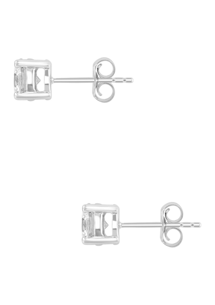 Lab Created 14K White Gold Lab Grown Diamond Earrings (With 3/4 ct. t.w. Center Size Each) 