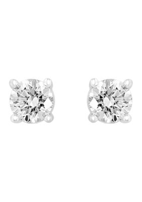 Effy Lab Created 14K White Gold Lab Grown Diamond Earrings (With 2 Ct. T.w. Center Size)