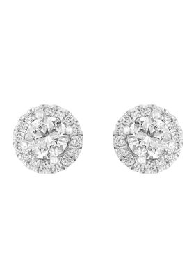 Effy Lab Created 14K 14K White Gold Lab Grown Diamond, Earrings (With 3/8 Ct. T.w. Center Size)
