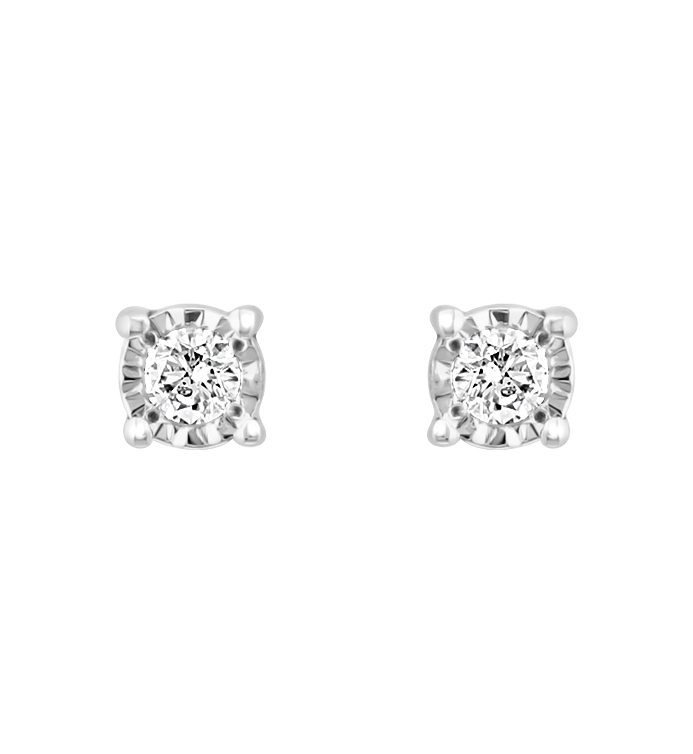 1/10 ct. t.w. Lab Grown Diamond Miracle Stud Earrings in Sterling Silver