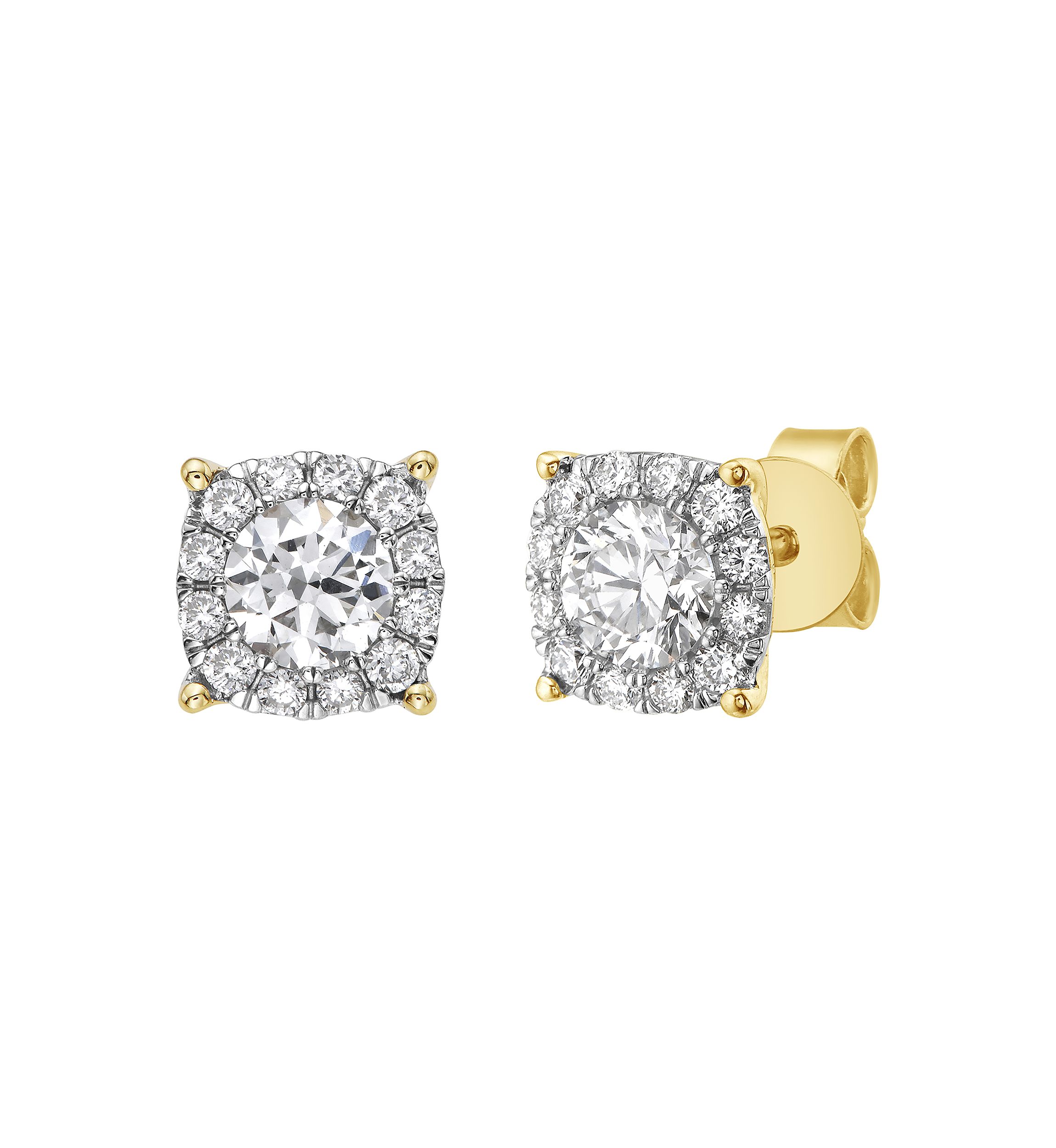 Lab Created Diamond Earrings in 14K Yellow Gold