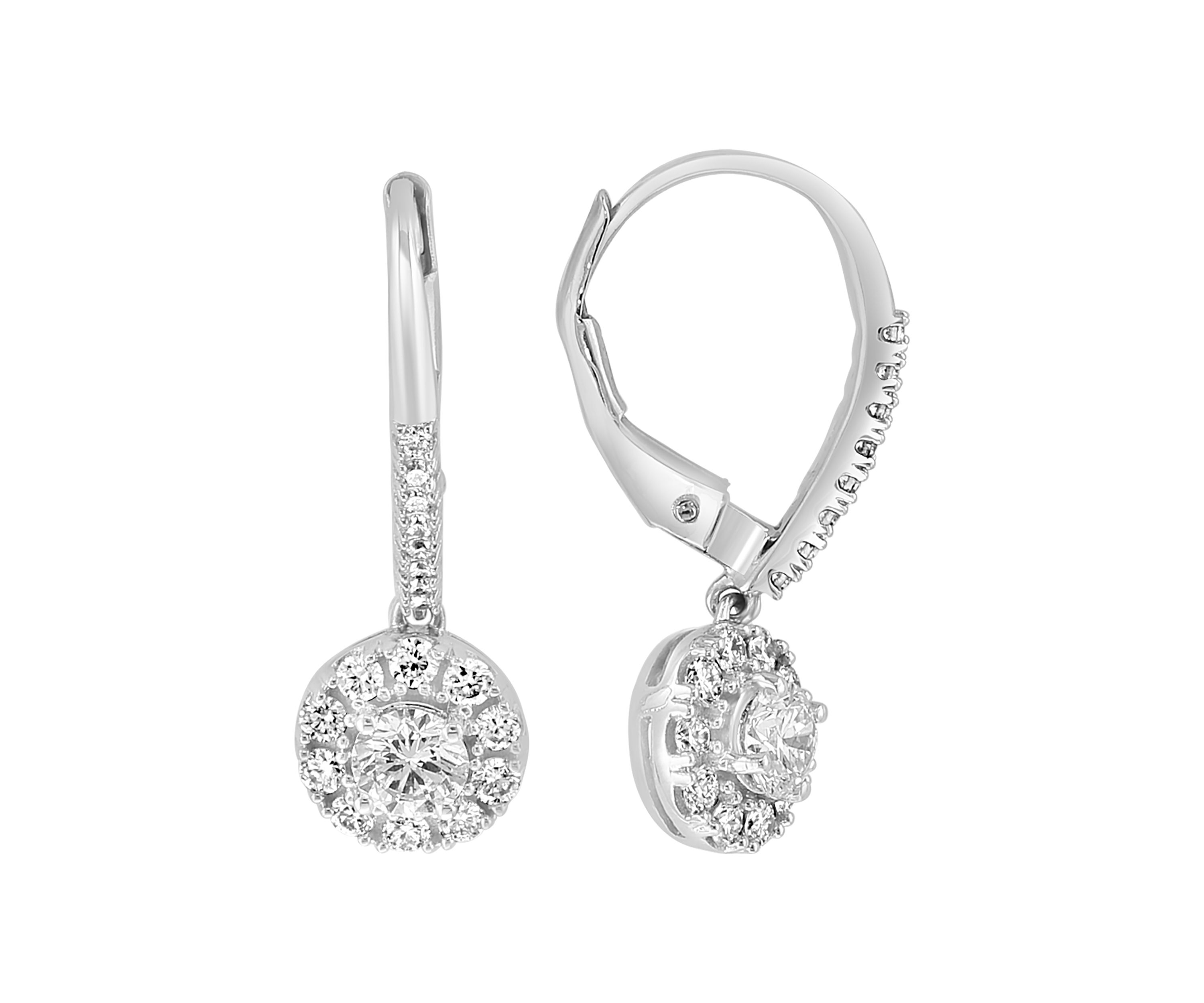 Lab Created 14K White Gold Lab Grown Diamond Earrings 