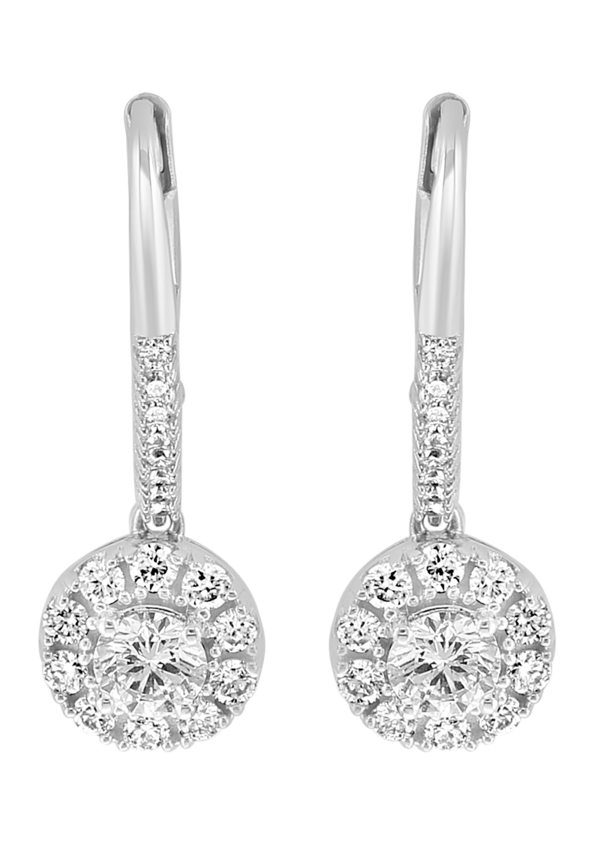 Lab Created 14K White Gold Lab Grown Diamond Earrings 