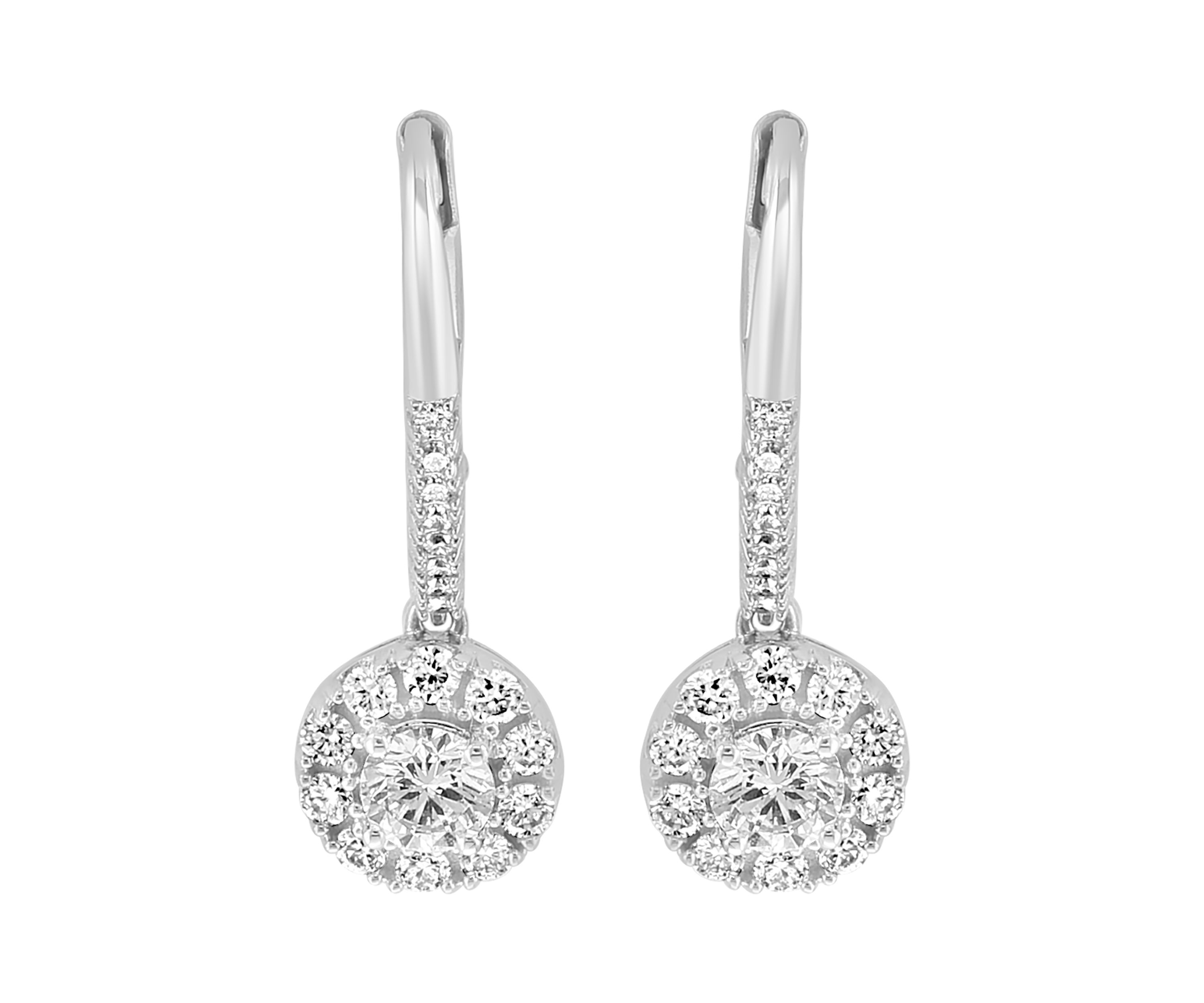 Lab Created 14K White Gold Lab Grown Diamond Earrings 