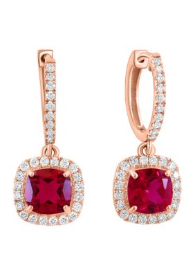 Effy Lab Grown Diamond and Ruby Earrings in 14K Rose Gold -  5400452VA0ID79H26