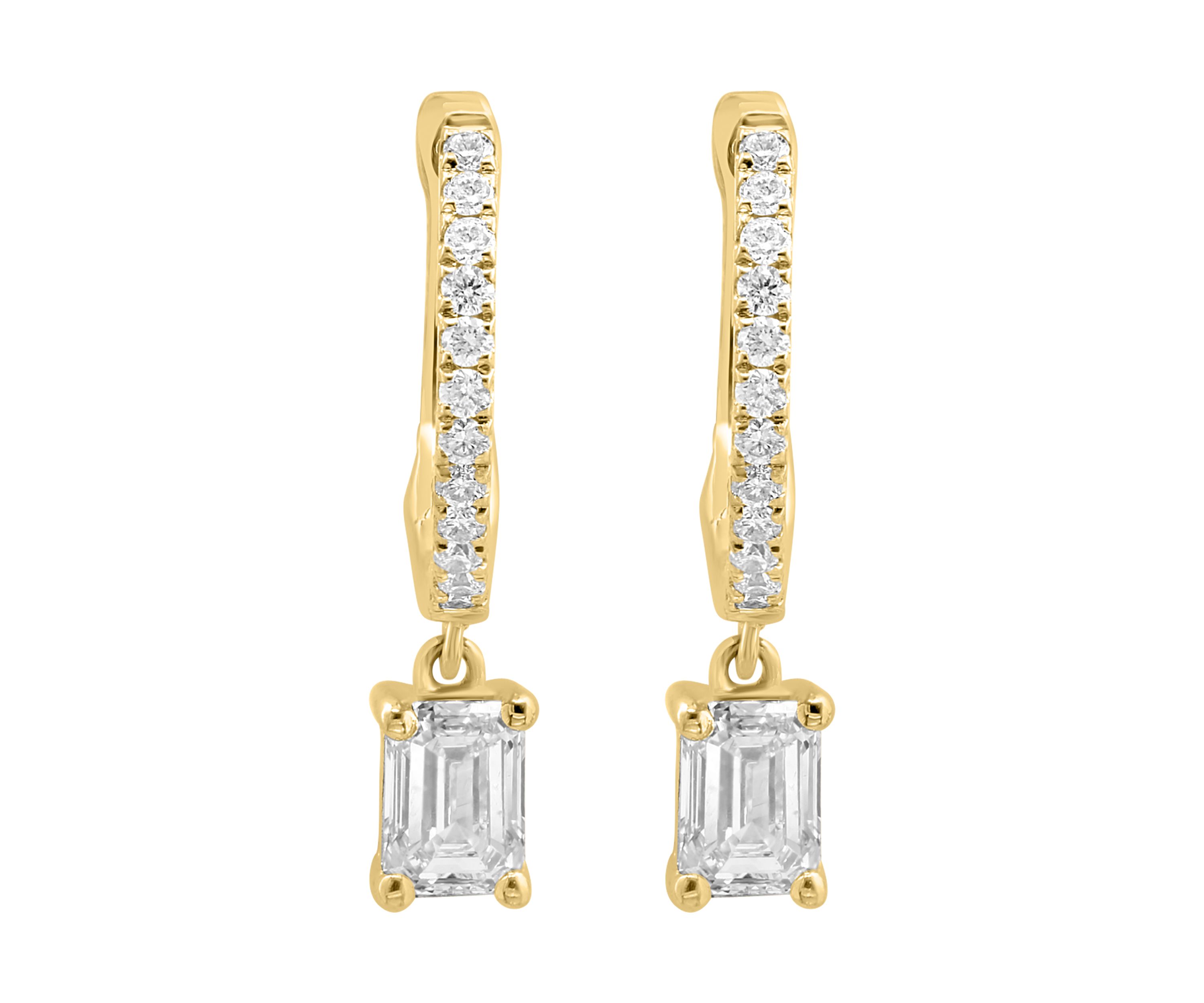 Lab Grown Diamond Earrings in 14K Yellow Gold 
