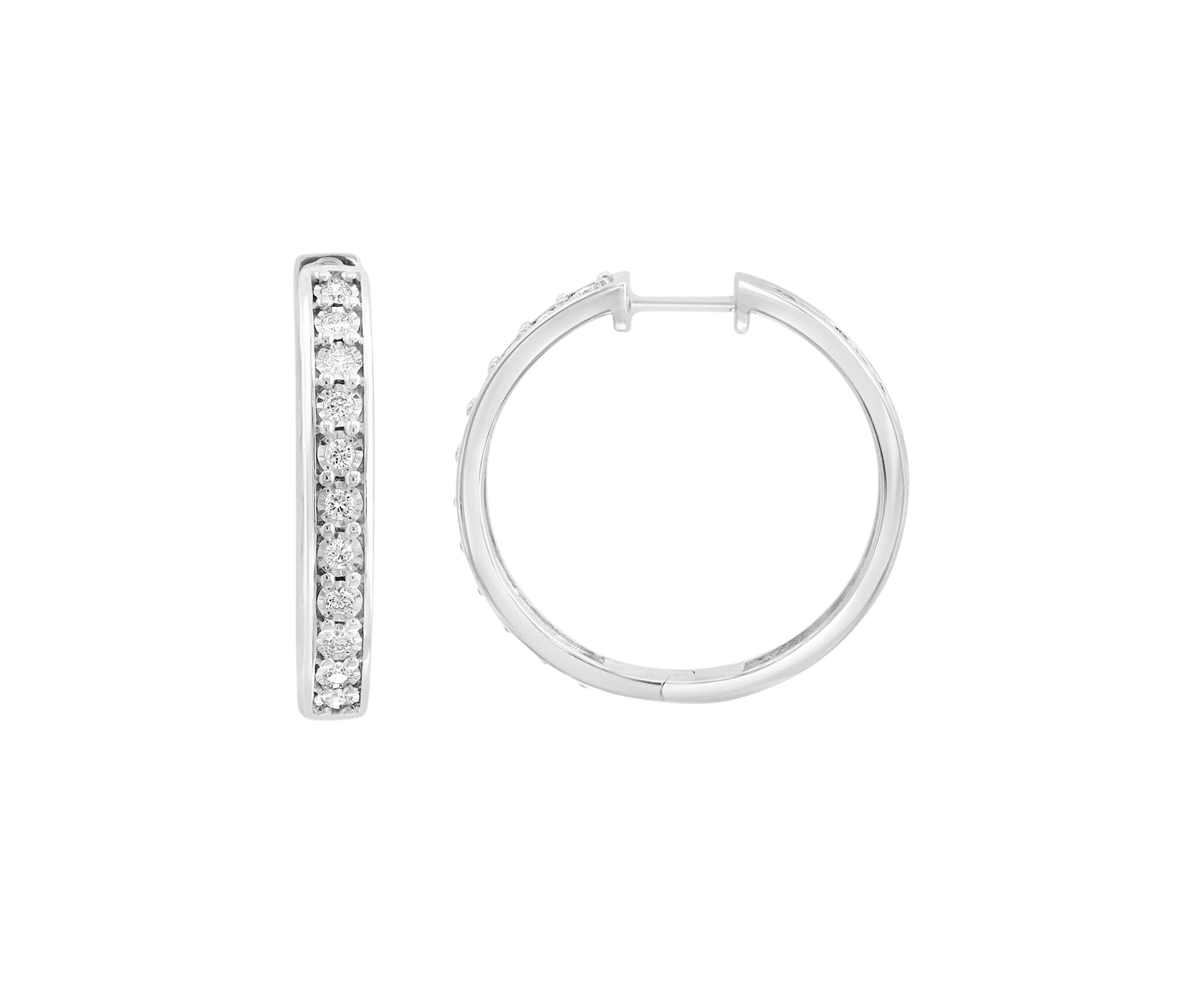 1/2 ct. t.w. Lab Grown Diamond Hoop Earrings in Sterling Silver
