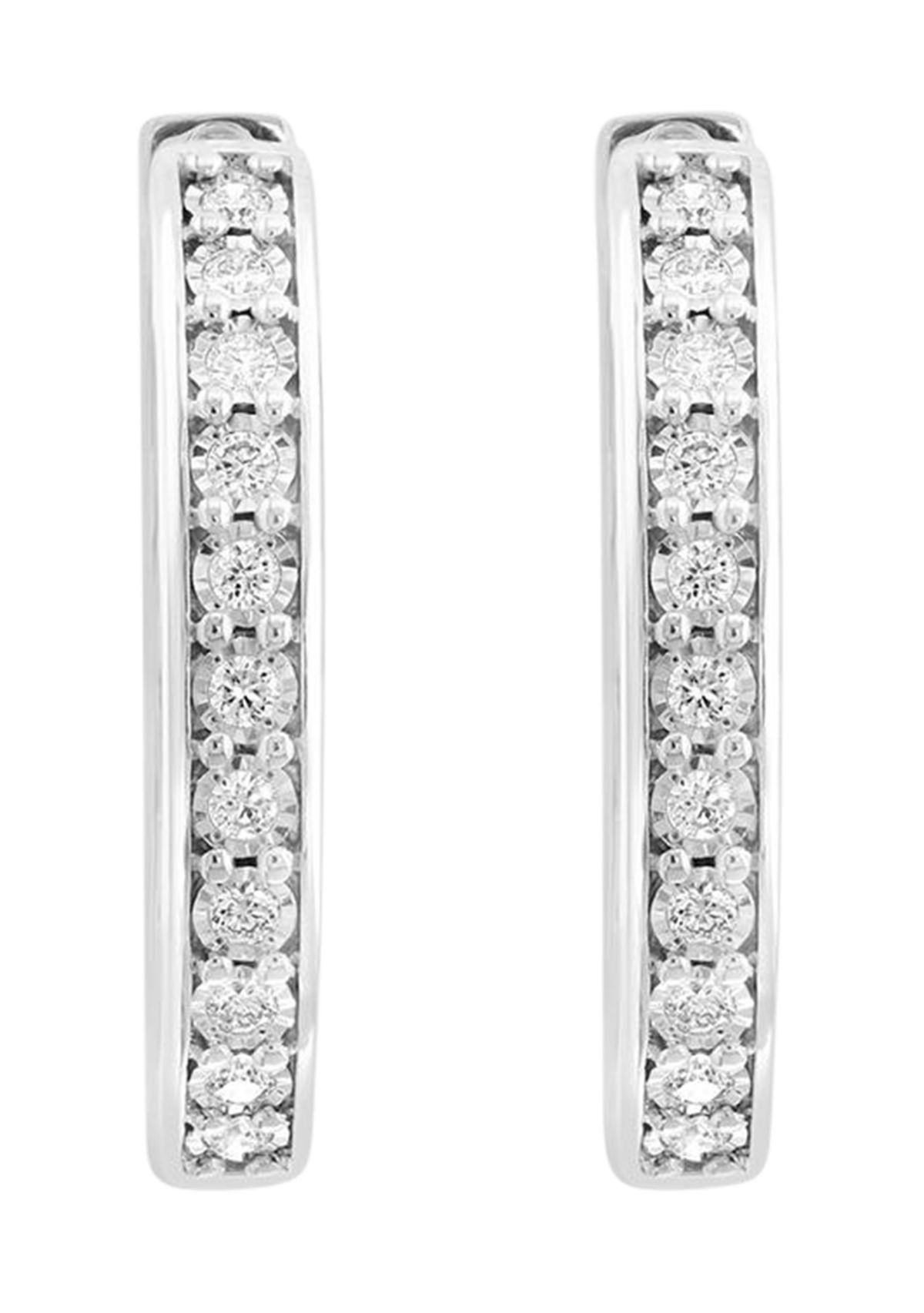 1/2 ct. t.w. Lab Grown Diamond Hoop Earrings in Sterling Silver