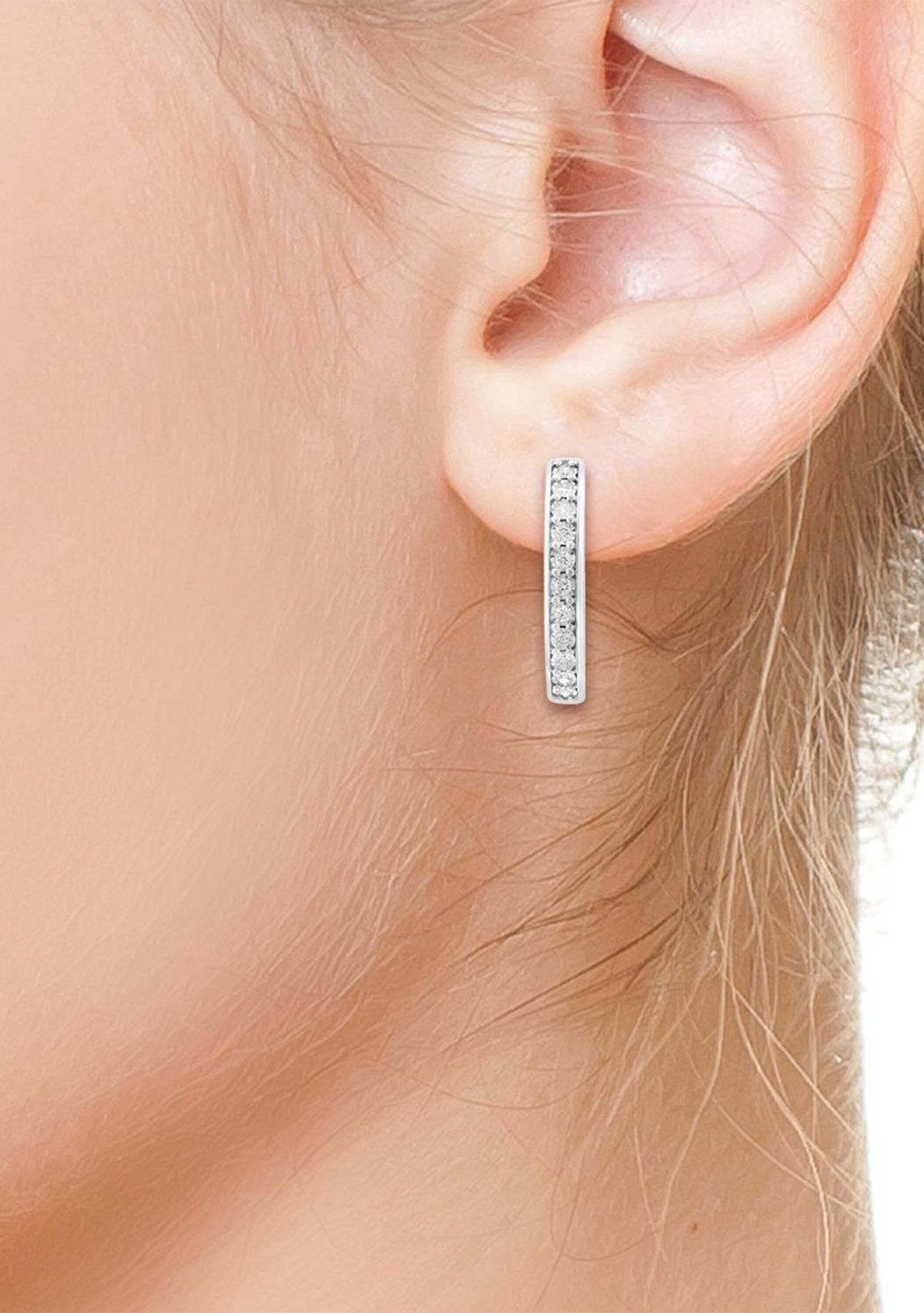 1/2 ct. t.w. Lab Grown Diamond Hoop Earrings in Sterling Silver