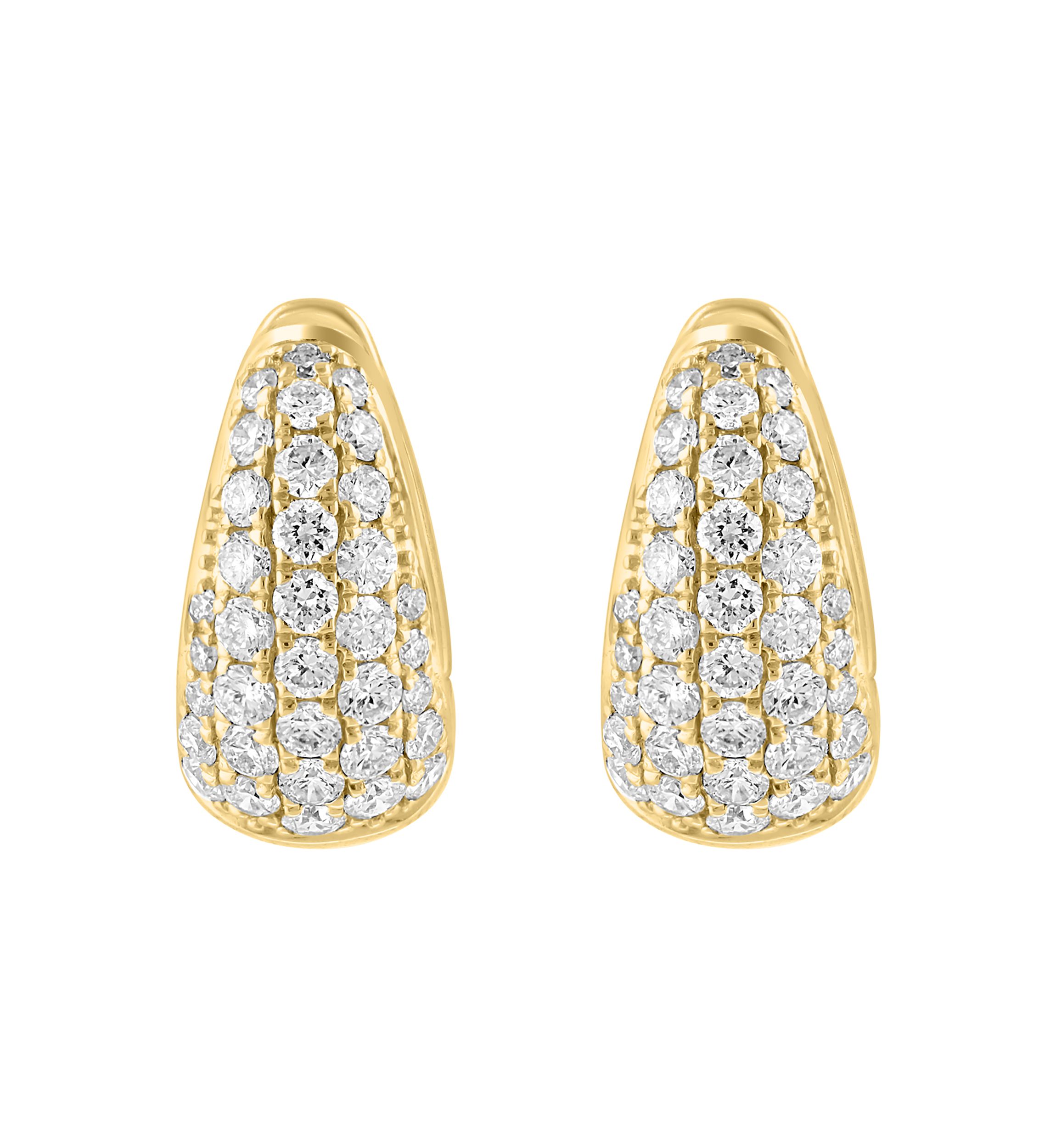  14K Yellow Gold Lab Grown Diamond Earrings 