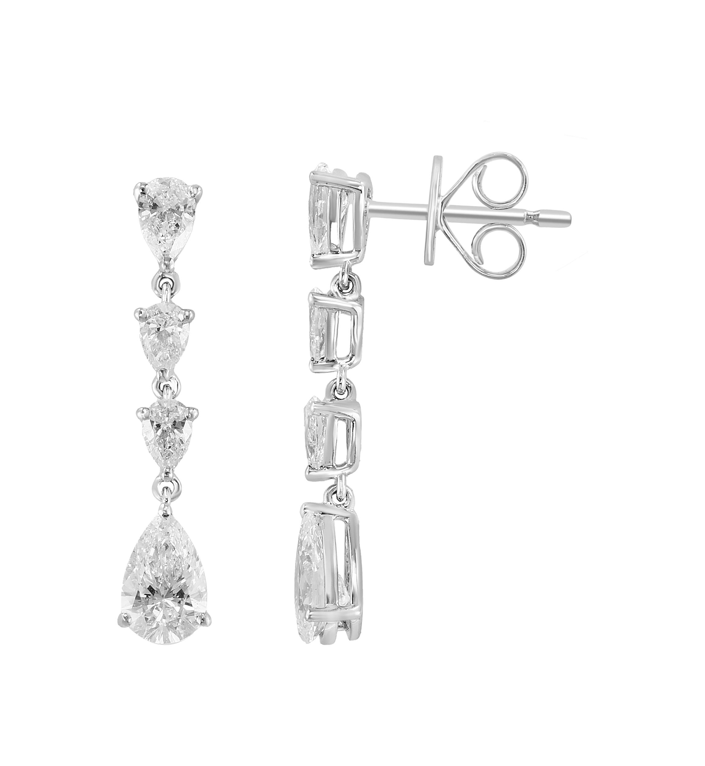 Lab Grown Diamond Earrings in 14K White Gold