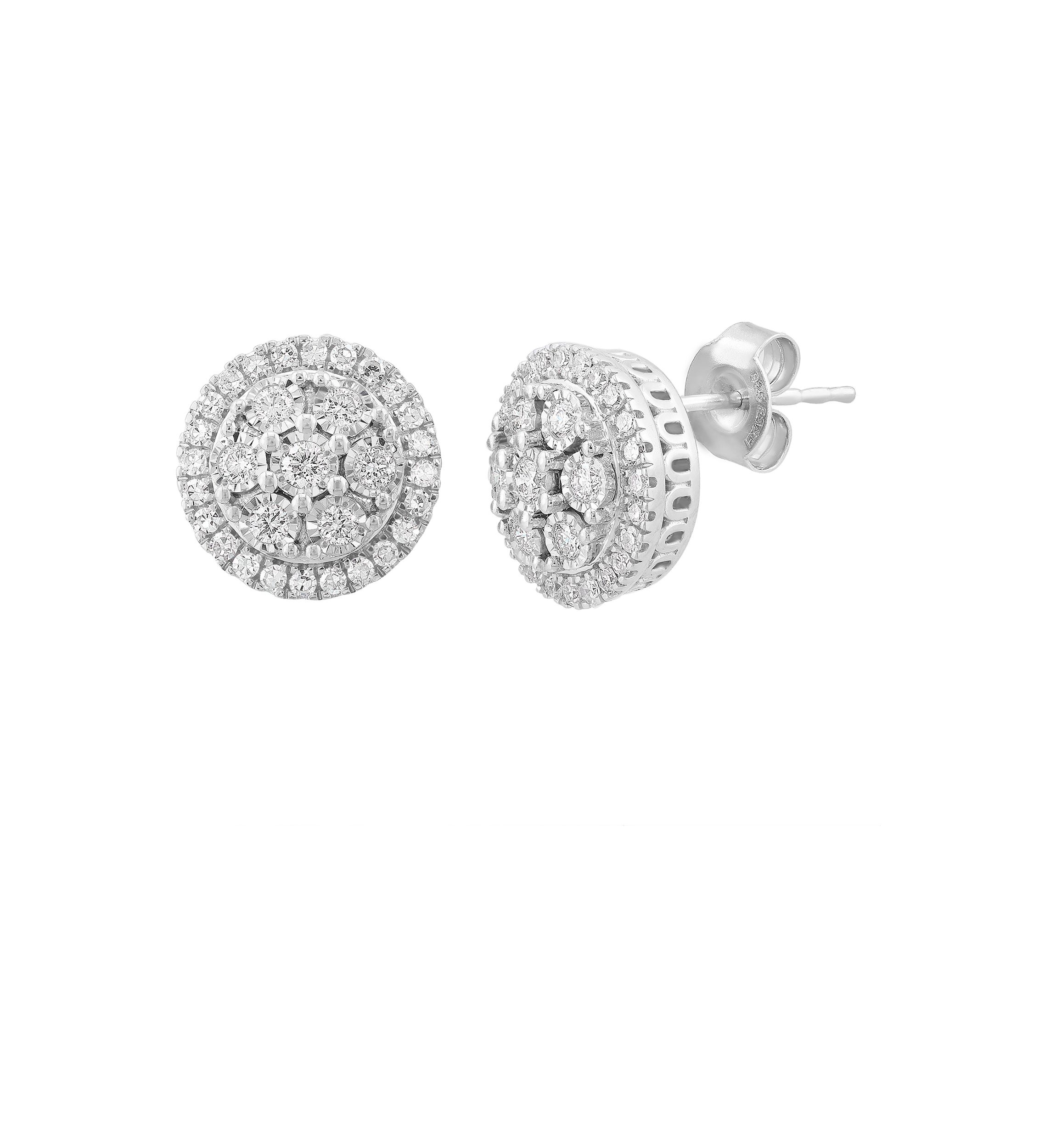 Silver Lab Grown Diamond Earrings