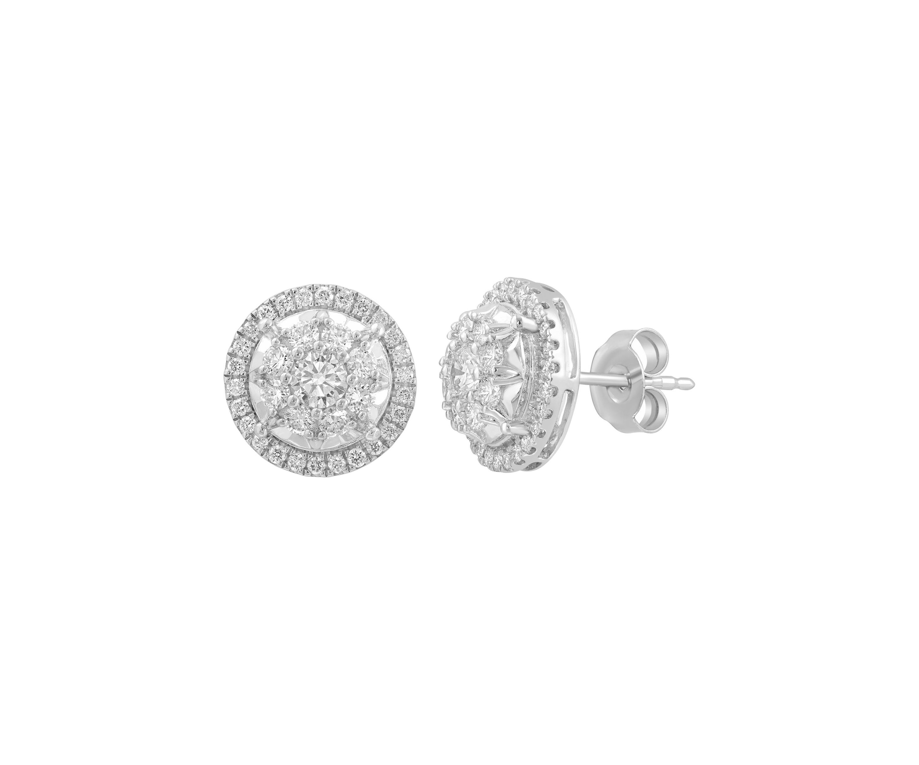 Sterling Silver Lab Grown Diamond Earrings 