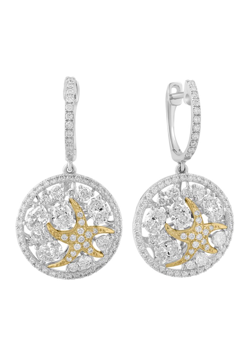  14K White Gold & Yellow Gold Lab Grown Diamond Earrings 
