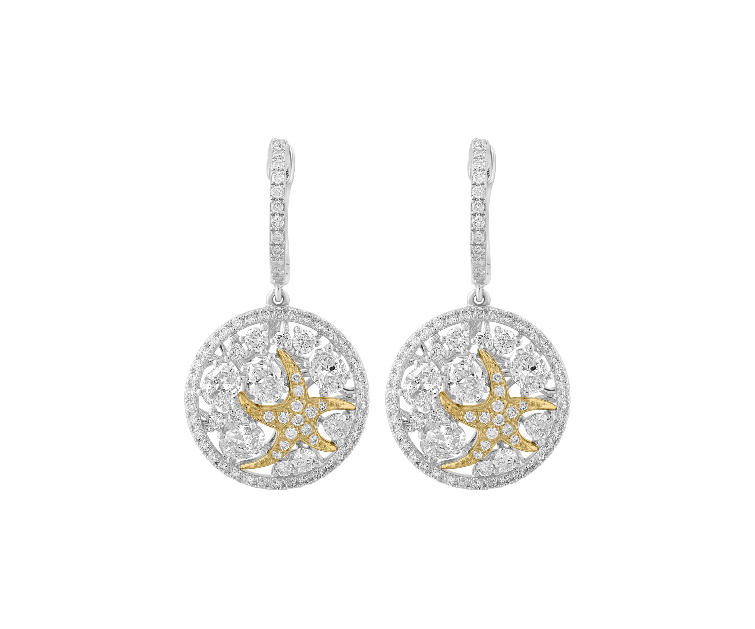  14K White Gold & Yellow Gold Lab Grown Diamond Earrings 