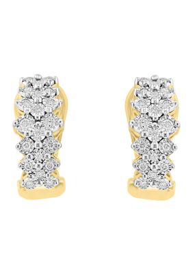 Effy 1/3 Ct. T.w. Diamond Earrings In 14K Gold Plated Sterling Silver