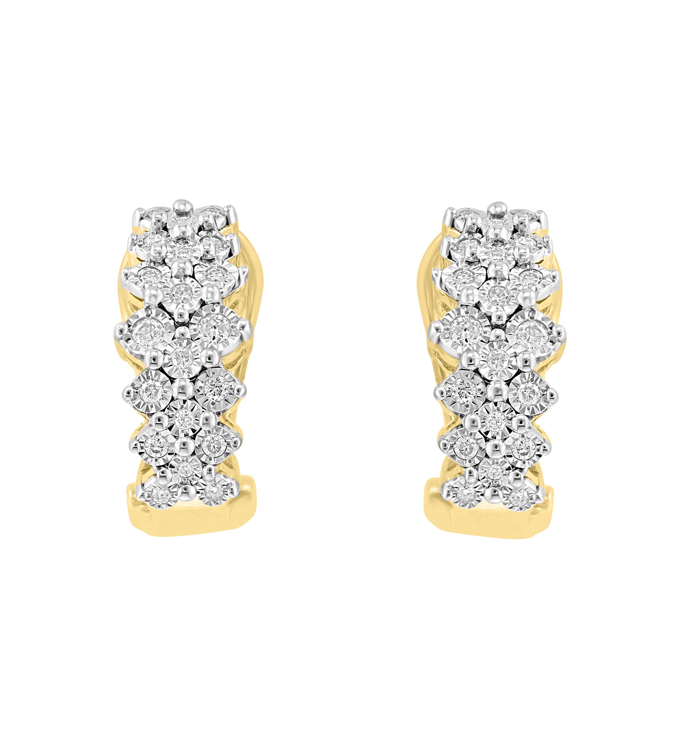 1/3 ct. t.w. Diamond Earrings in 14K Gold Plated Sterling Silver