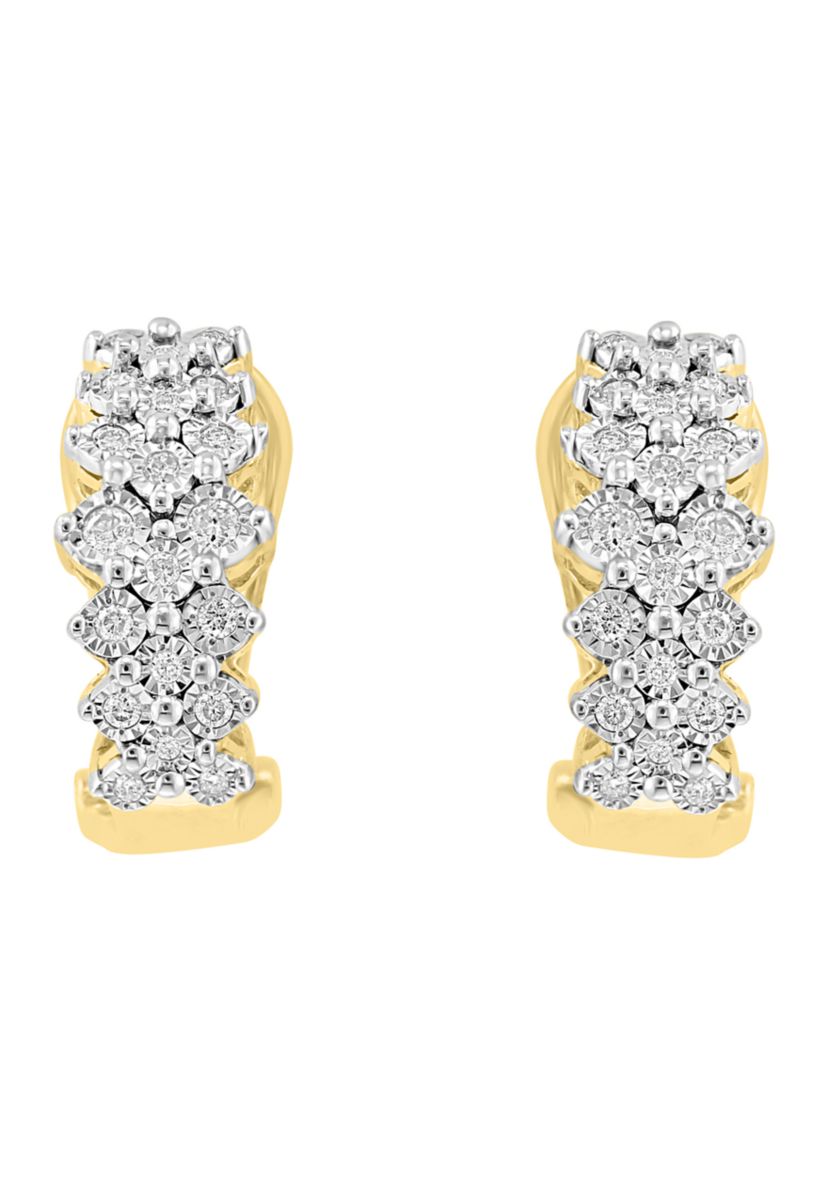 1/3 ct. t.w. Diamond Earrings in 14K Gold Plated Sterling Silver