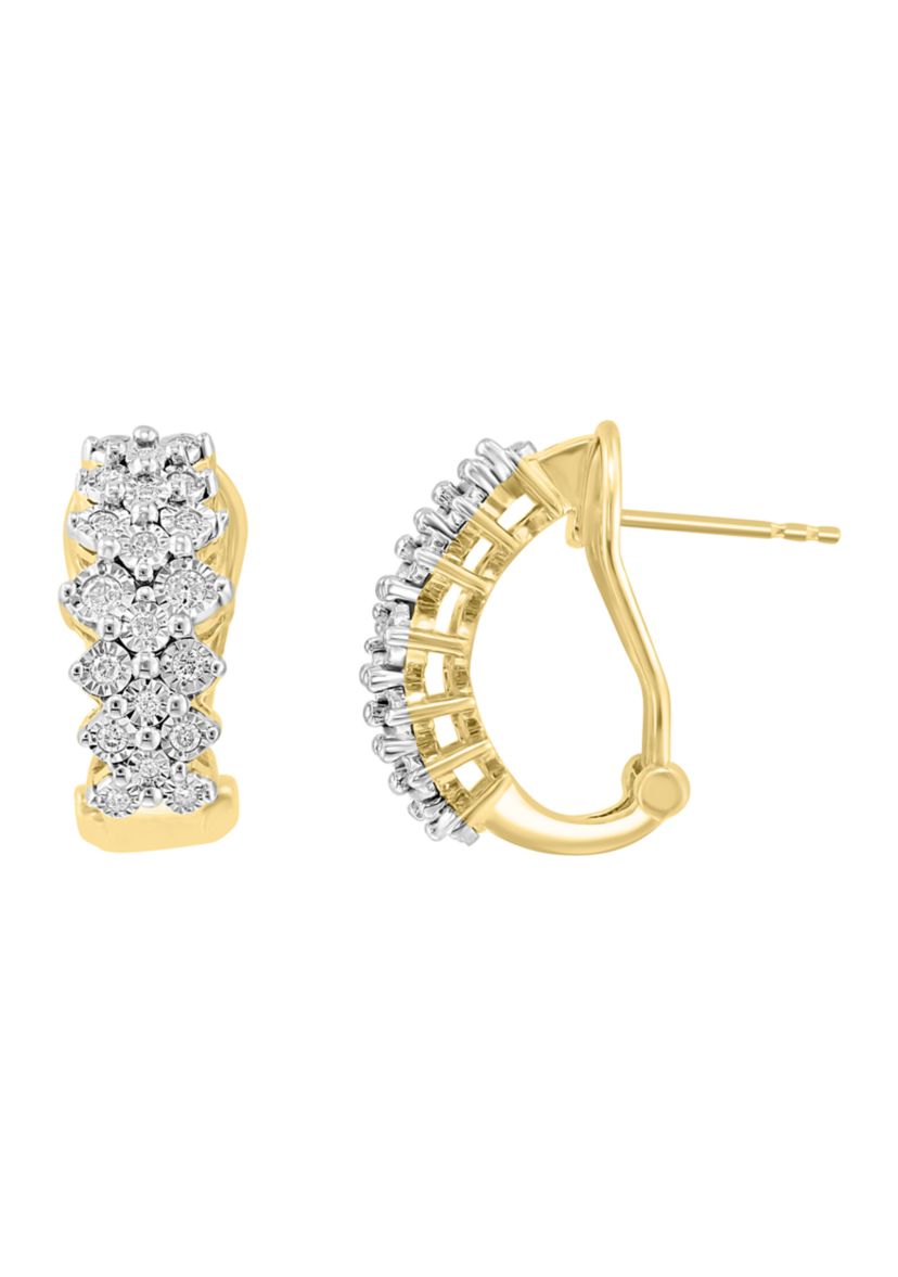 1/3 ct. t.w. Diamond Earrings in 14K Gold Plated Sterling Silver