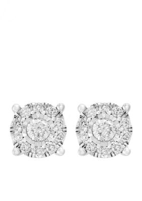 Effy 1/2 ct. t.w. Diamond Illusion Earrings in Sterling Silver -  0191120059358