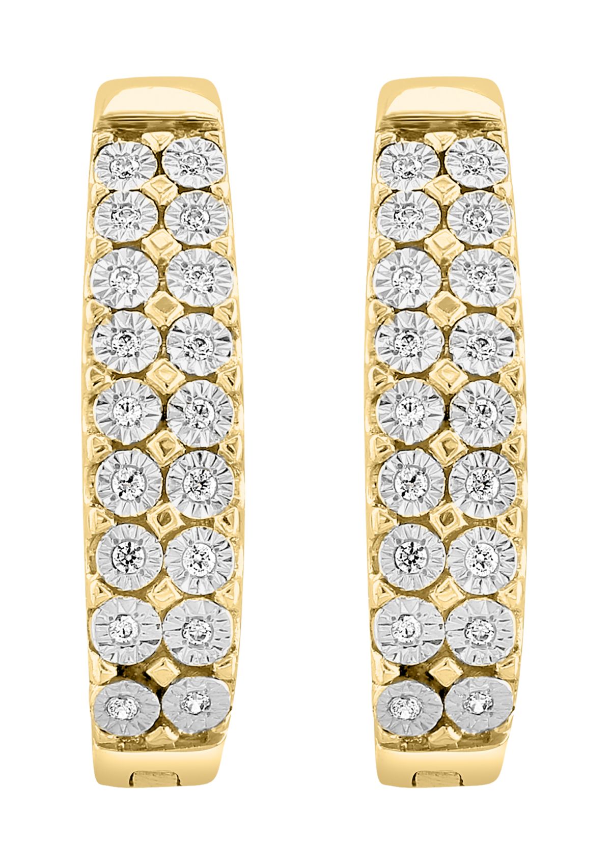 Gold over Silver Diamond Earrings 