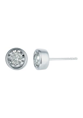 Effy 3/8 Ct. T.w. Diamond Stud Earrings In Sterling Silver