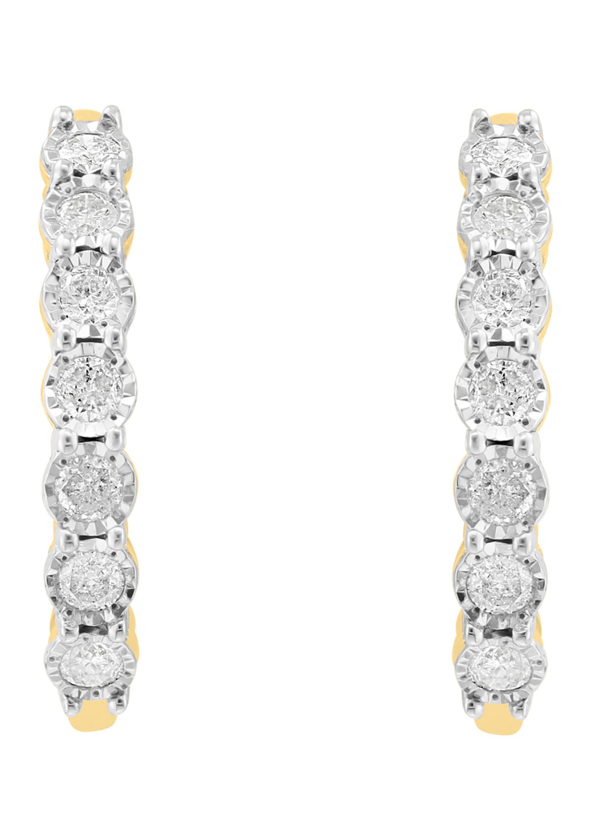 1 ct. t.w. Diamond Earrings in 14K Gold Plated Sterling Silver 