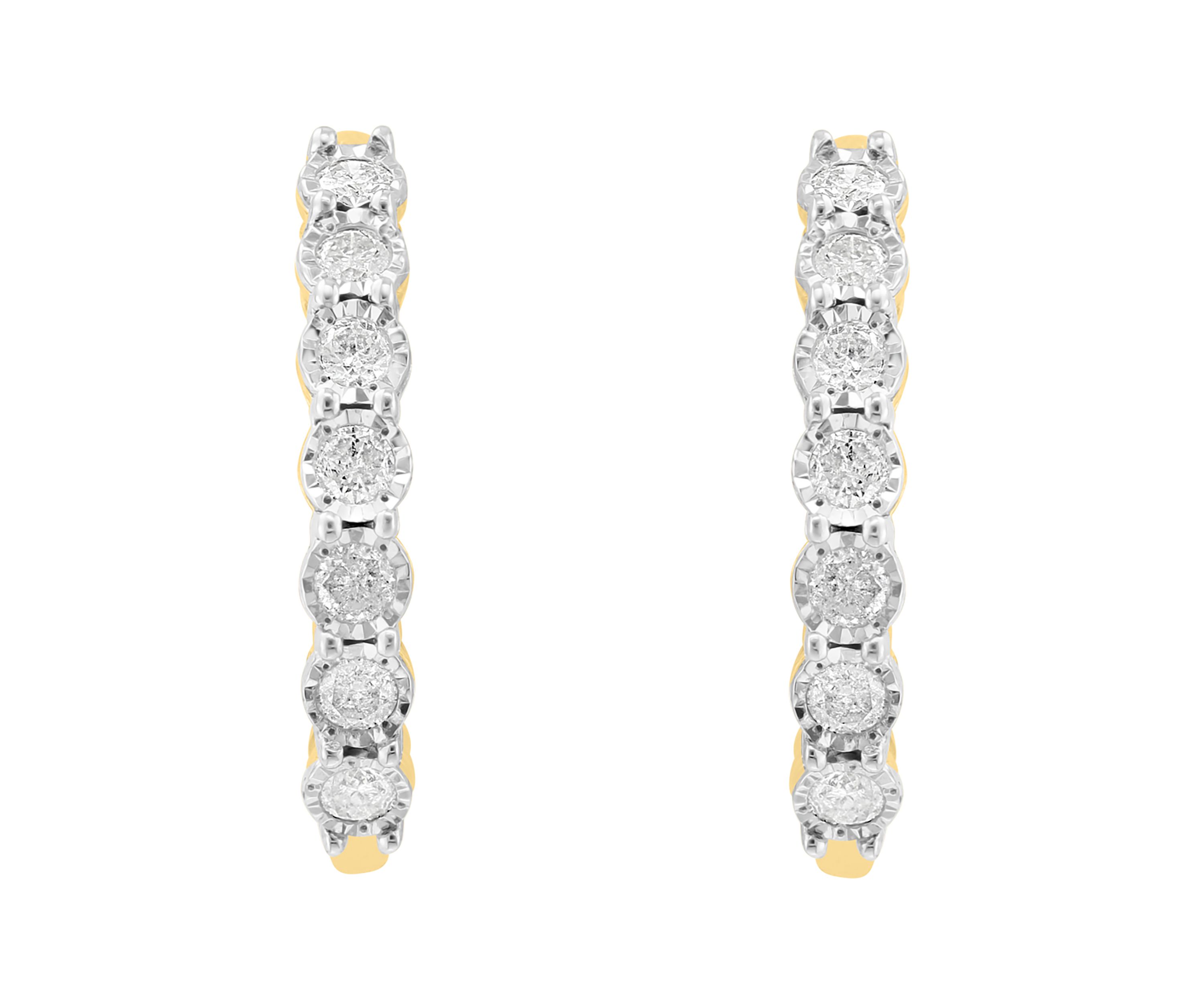 1 ct. t.w. Diamond Earrings in 14K Gold Plated Sterling Silver 