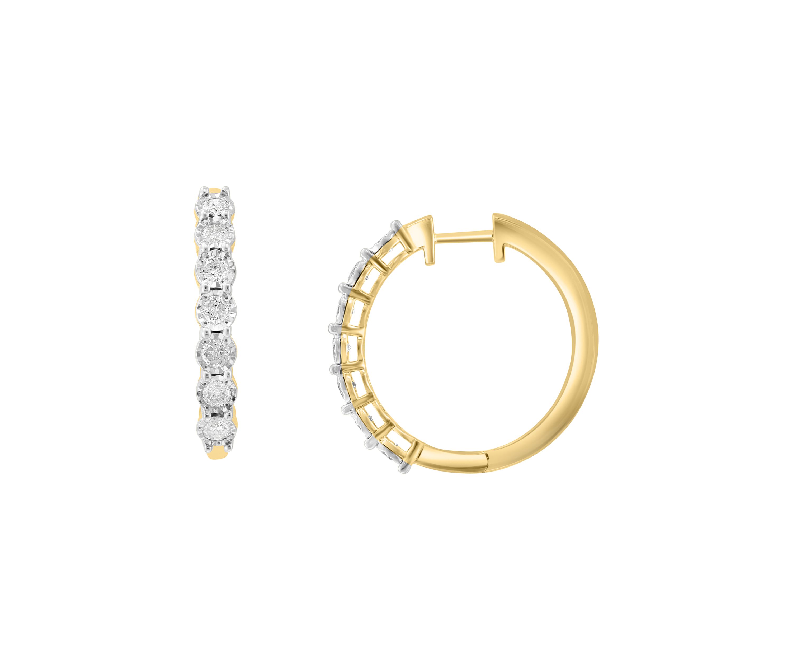 1 ct. t.w. Diamond Earrings in 14K Gold Plated Sterling Silver 