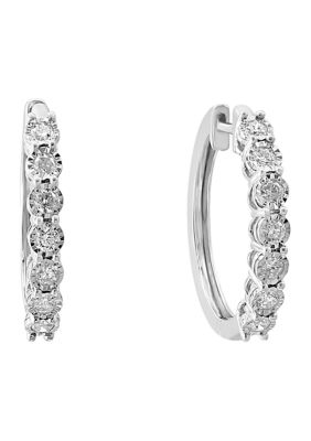 Effy 0.96 Ct. T.w. Diamond Miracle Hoops In Sterling Silver -  0191120270500
