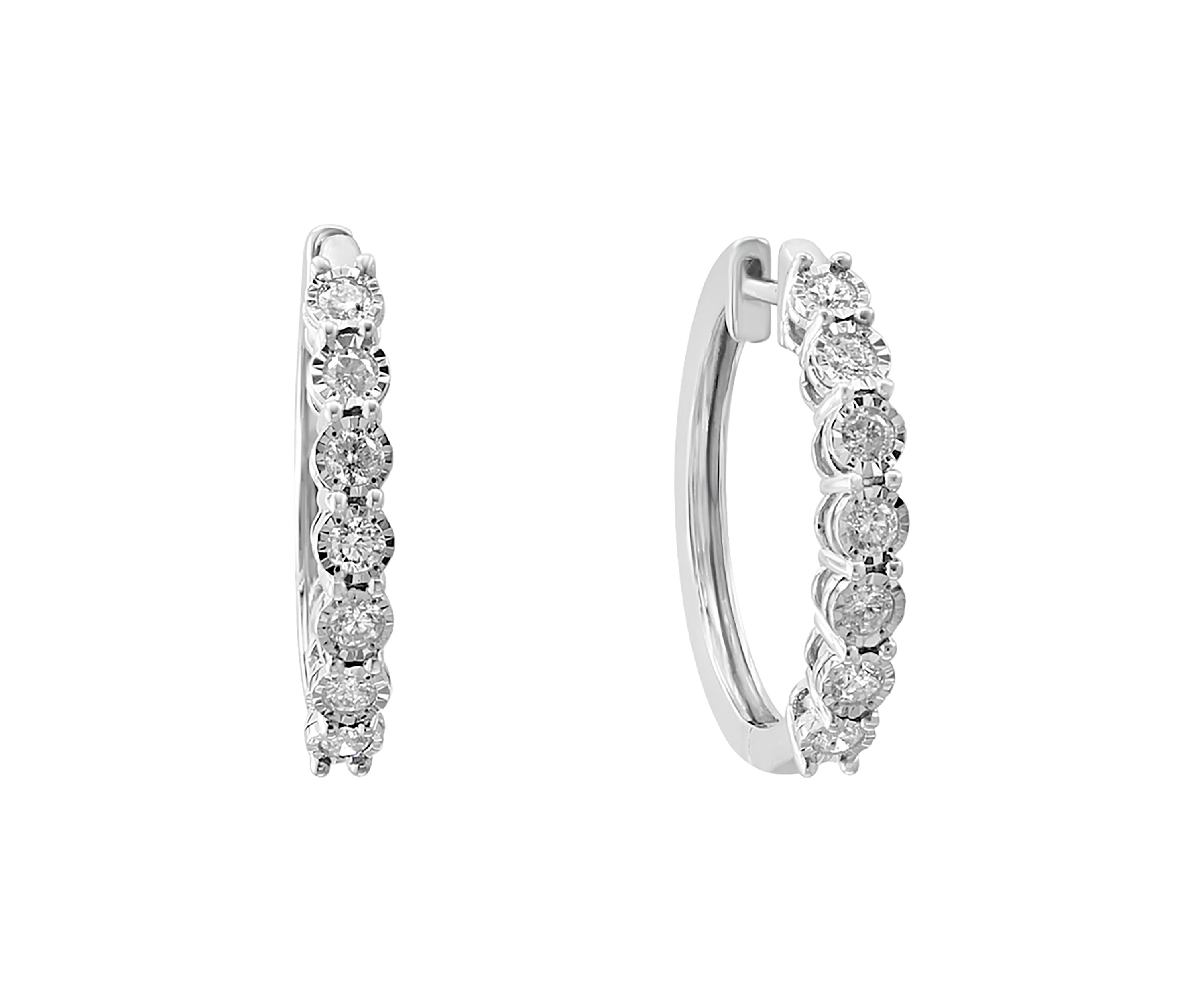 0.96 ct. t.w. Diamond Miracle Hoops in Sterling Silver