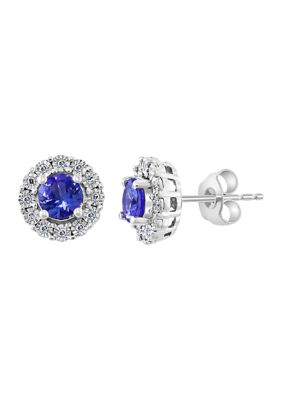Effy 7/8 Ct. T.w. Tanzanite And 1/10 Ct. T.w. Diamond Earrings In Sterling Silver -  0191120560038