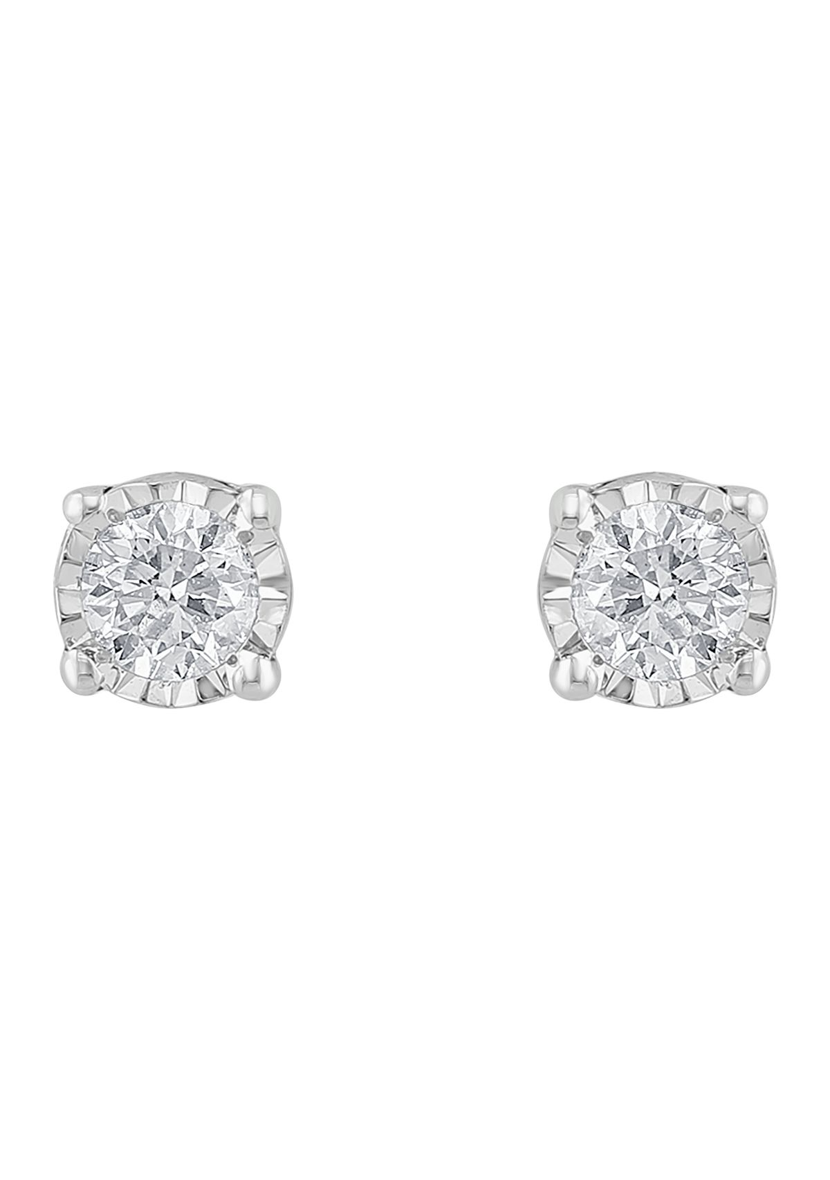 Diamond Earrings in 14K White Gold