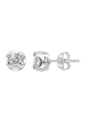 Effy 1 Ct. T.w. Diamond Stud Earrings In Sterling Silver -  0191120549705