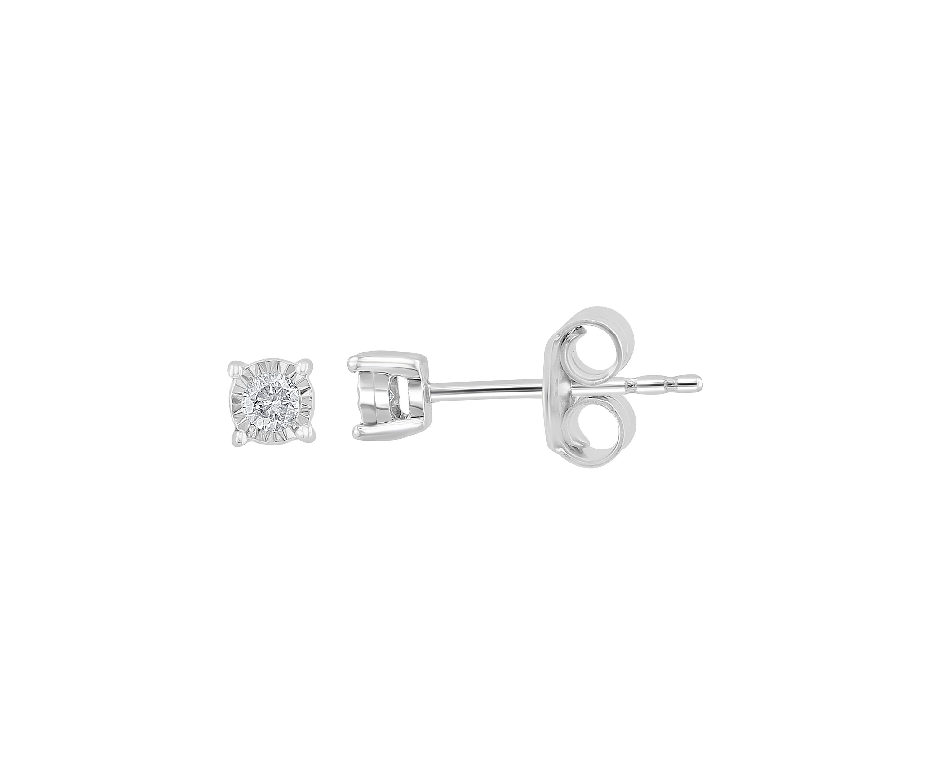 Diamond Stud Earrings in 14K White Gold