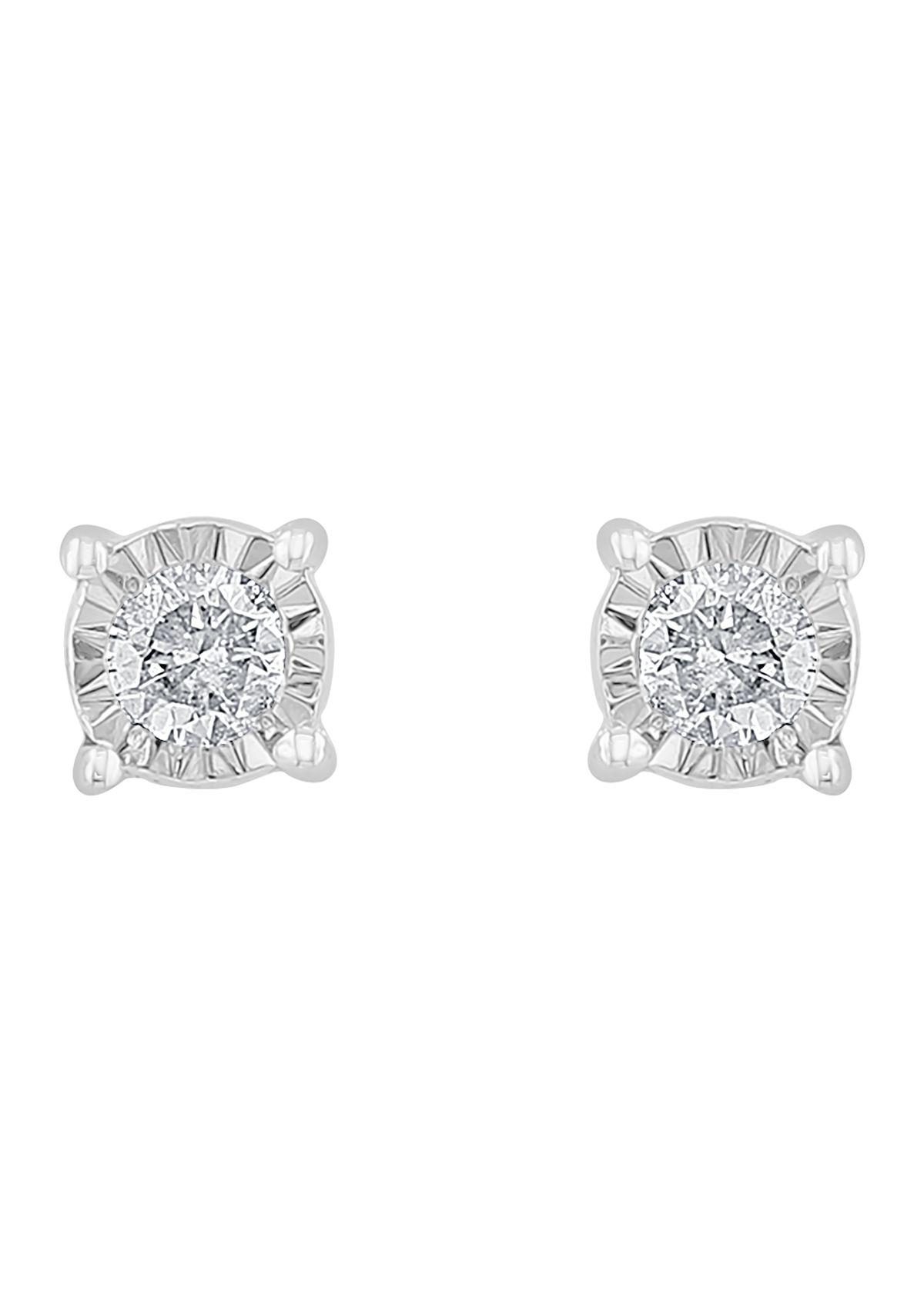Diamond Stud Earrings in 14K White Gold
