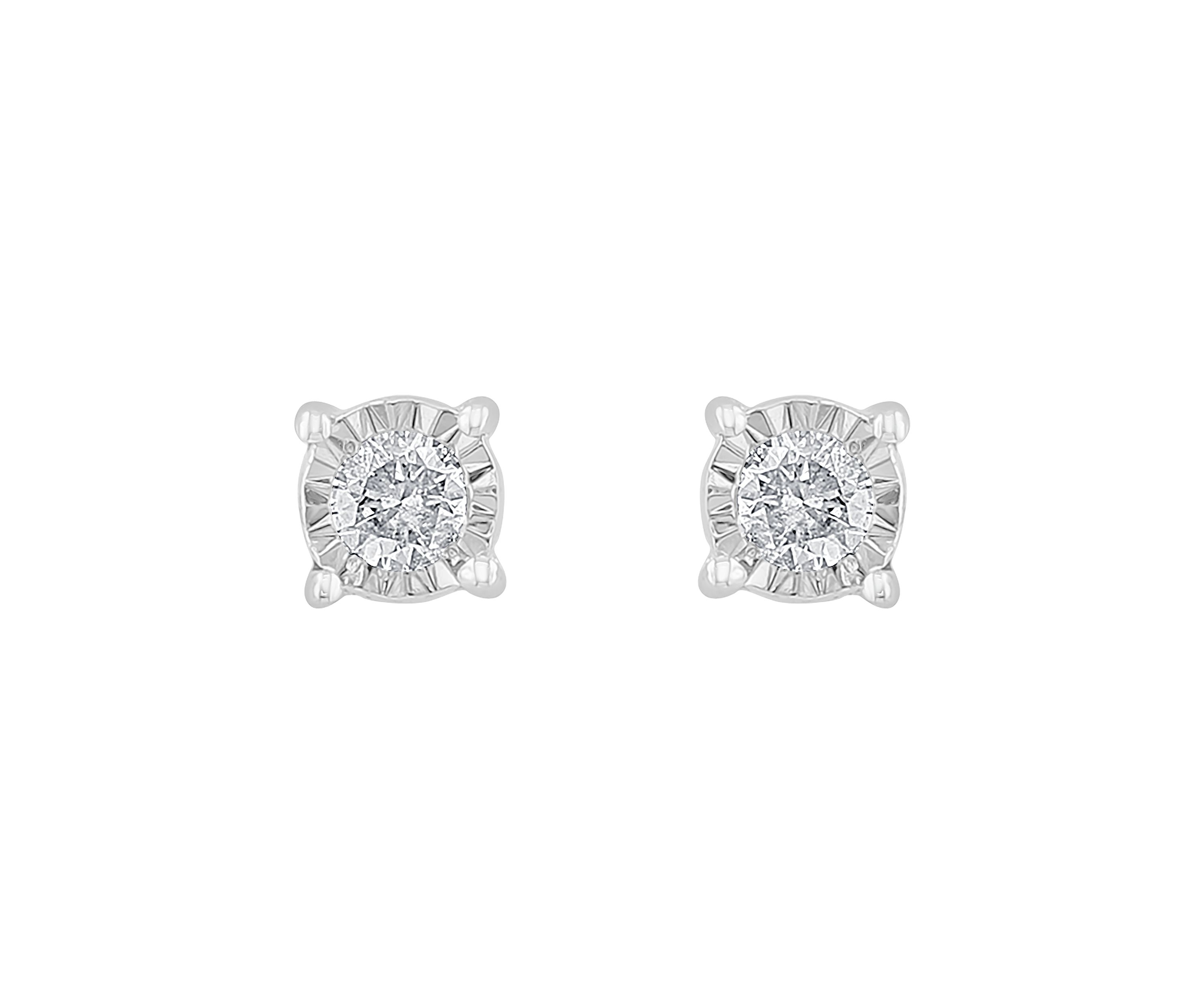 Diamond Stud Earrings in 14K White Gold