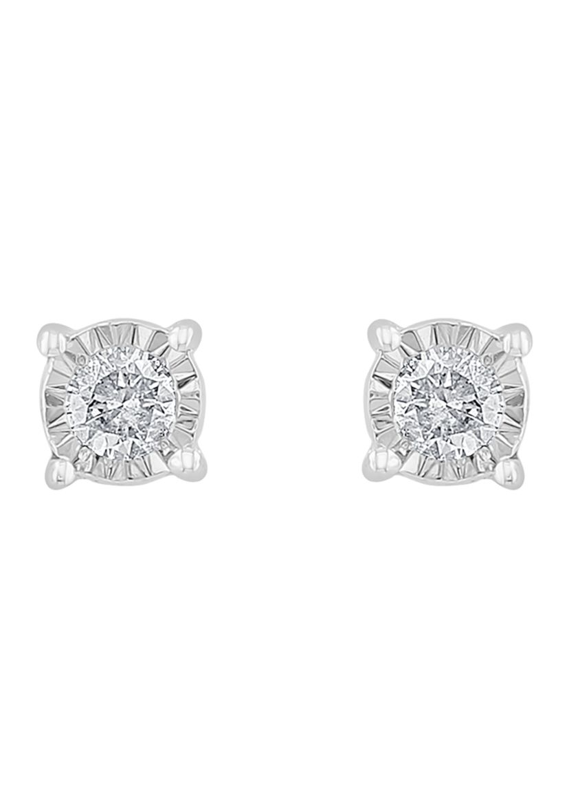 Diamond Stud Earrings in 14K White Gold