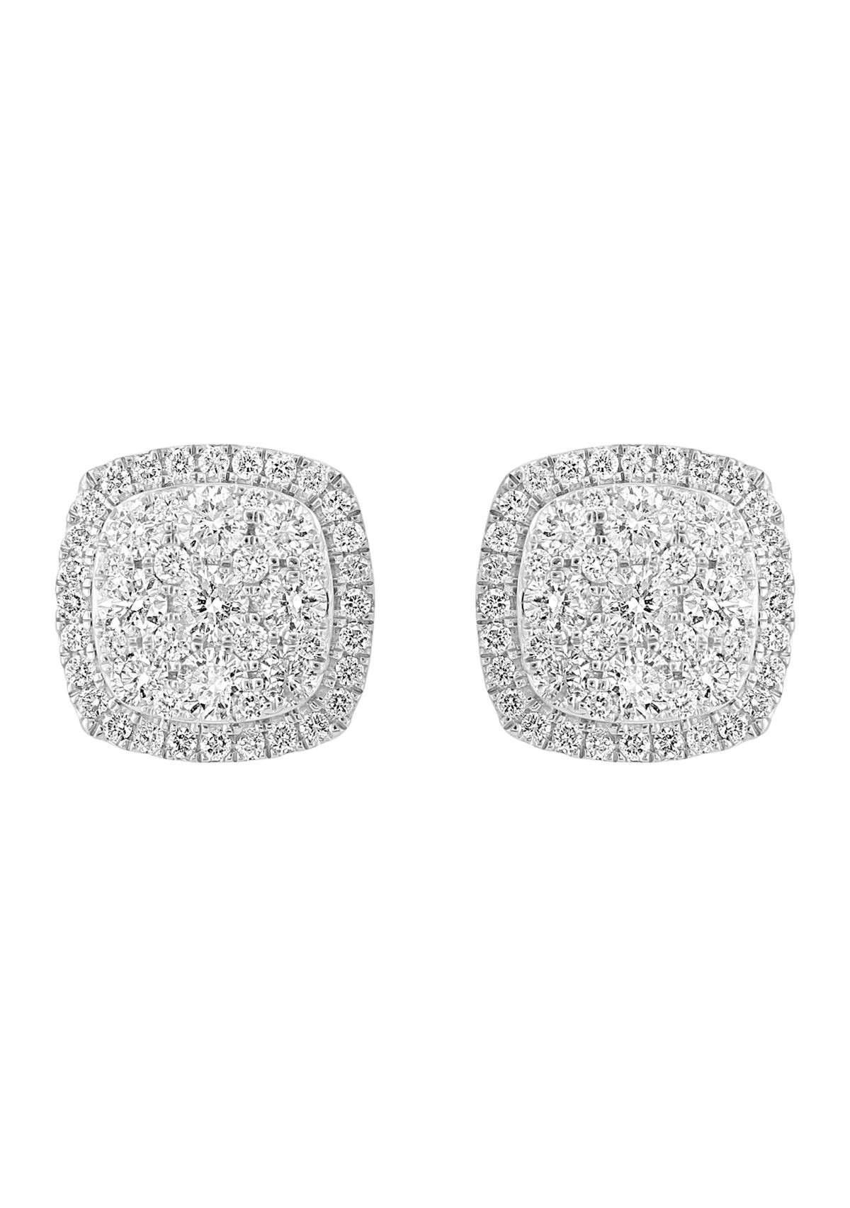 Diamond Earrings in 14K White Gold