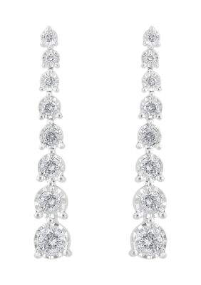 Effy 1/2 Ct. T.w. Diamond Drop Earrings In Sterling Silver