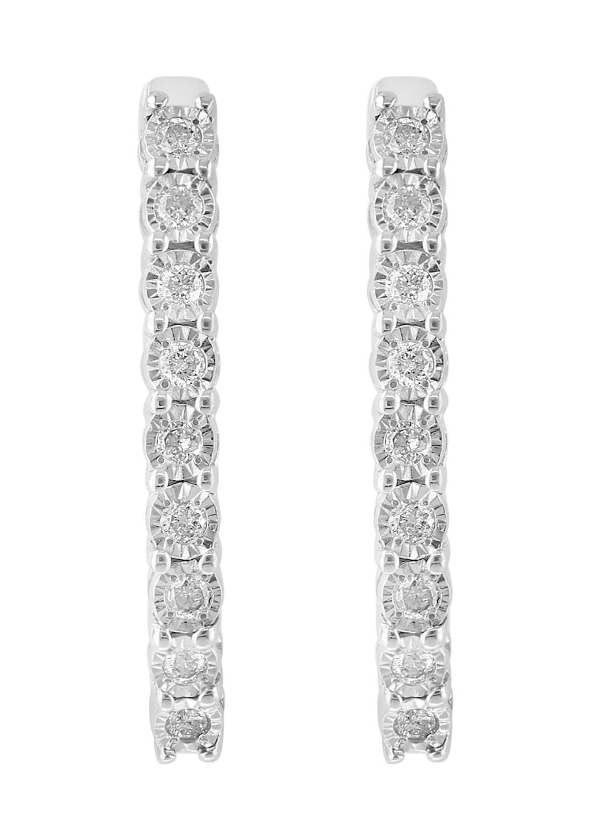 1/4 ct. t.w. Diamond Miracle Hoop Earrings in Sterling Silver