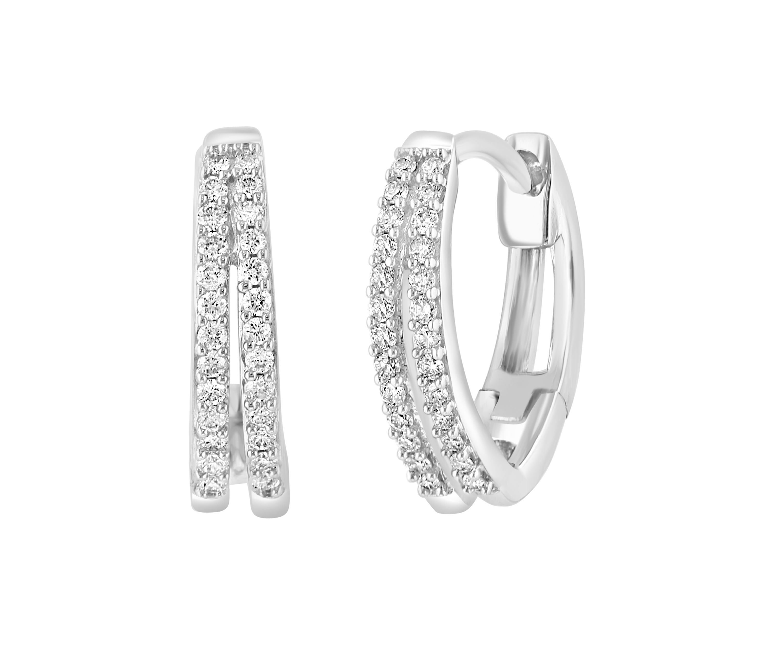 3/8 ct. t.w Diamond Hoop Earrings in Sterling Silver